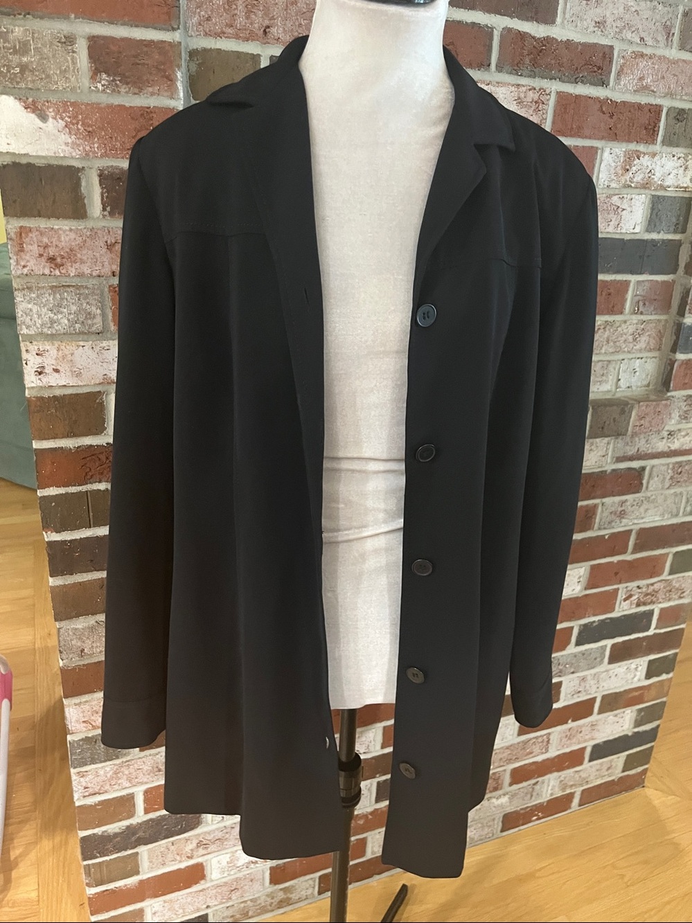 HALSTON Heritage Black Long Button-Front Blazer Jacket 12 NWOT - Picture 6 of 11